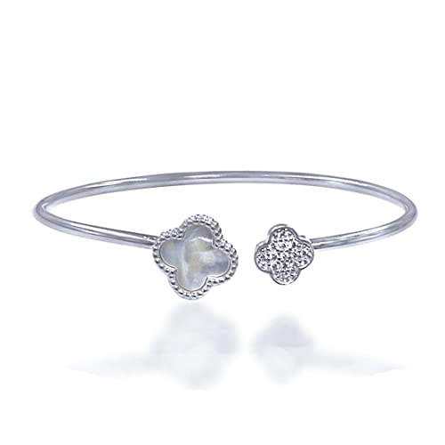 Taraash 925 Sterling Silver Clover Bangle For Women - Taraash