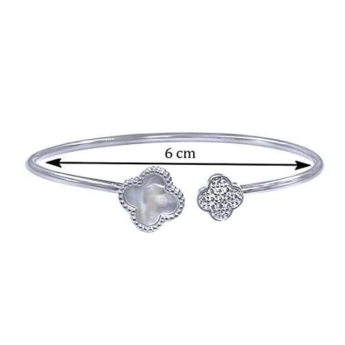 Taraash 925 Sterling Silver Clover Bangle For Women - Taraash