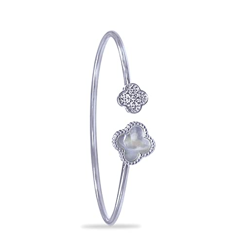 Taraash 925 Sterling Silver Clover Bangle For Women - Taraash