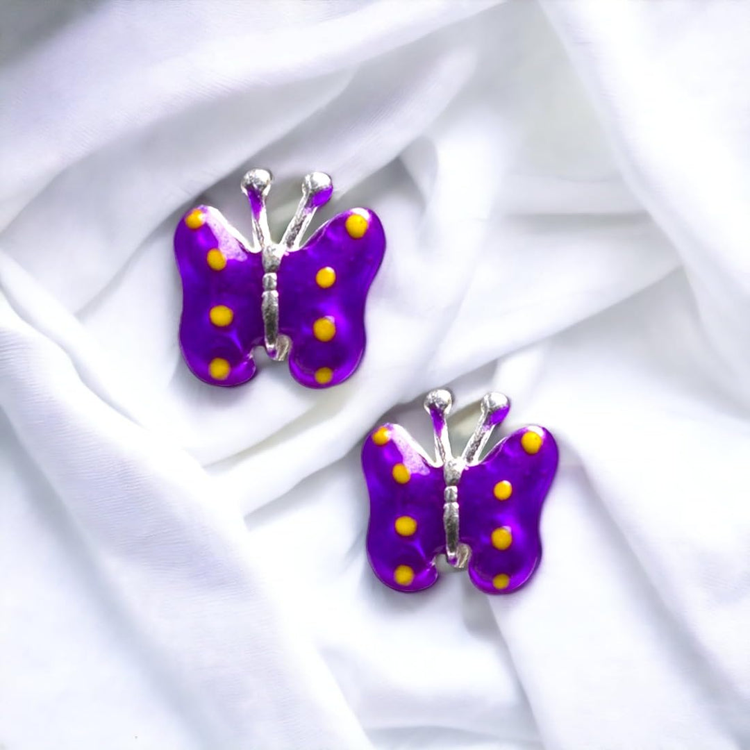 Taraash 925 Sterling Silver Colorful Butterfly Stud Earrings For Girls - Taraash