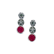 Taraash 925 Sterling Silver Colorful CZ Drop Earrings - Taraash
