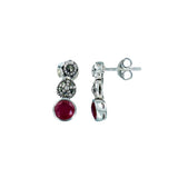 Taraash 925 Sterling Silver Colorful CZ Drop Earrings - Taraash