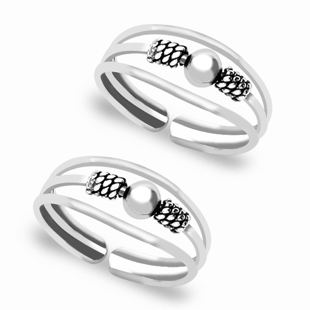 Taraash 925 Sterling Silver Combo Of Anklet & Toe Ring Combo ANTR 01 - Taraash