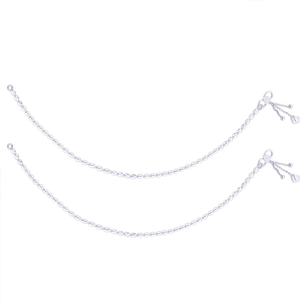 Taraash 925 Sterling Silver Combo Of Anklet & Toe Ring Combo ANTR 01 - Taraash
