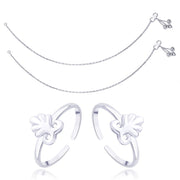 Taraash 925 Sterling Silver Combo of Anklet & Toe Ring COMBO ANTR 03 - Taraash