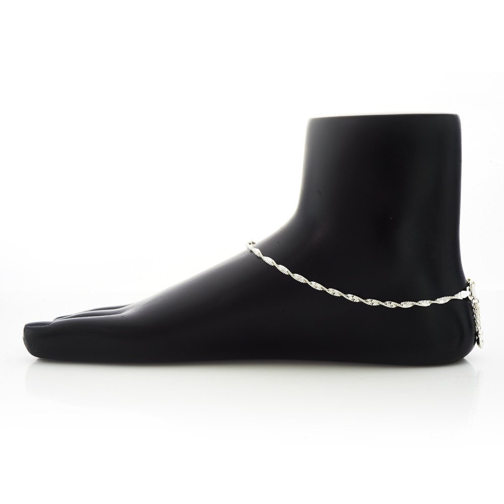 Taraash 925 Sterling Silver Combo of Anklet & Toe Ring COMBO ANTR 05 - Taraash