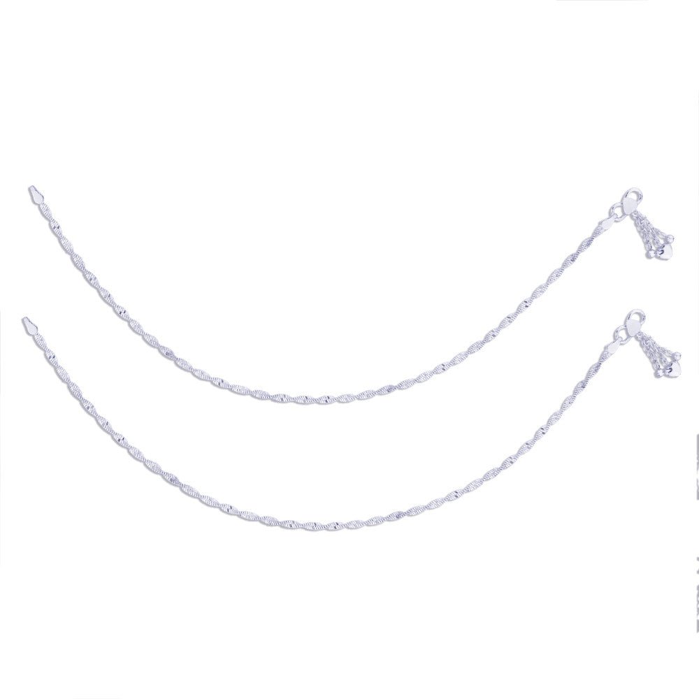 Taraash 925 Sterling Silver Combo of Anklet & Toe Ring COMBO ANTR 05 - Taraash