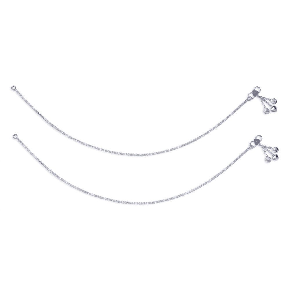 Taraash 925 Sterling Silver Combo of Anklet & Toe Ring COMBO ANTR 07 - Taraash
