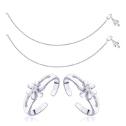 Taraash 925 Sterling Silver Combo of Anklet & Toe Ring COMBO ANTR 08 - Taraash