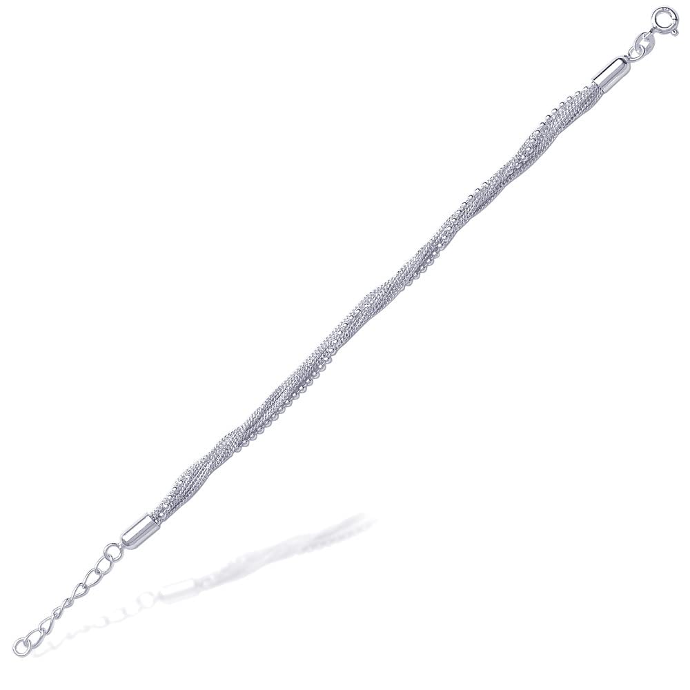 TARAASH 925 Sterling Silver Combo Of Figaro And Multichain Bracelets For Couple - Taraash