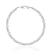 TARAASH 925 Sterling Silver Combo Of Figaro And Multichain Bracelets For Couple - Taraash