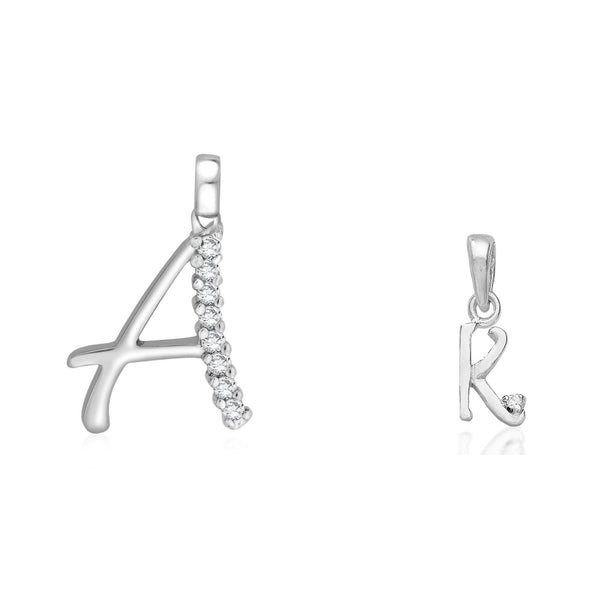 Taraash 925 Sterling Silver Couple Alphabet Pendants "A" and "R" Initial Letter Pendants - Taraash