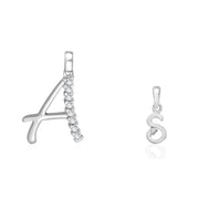 Taraash 925 Sterling Silver Couple Alphabet Pendants 