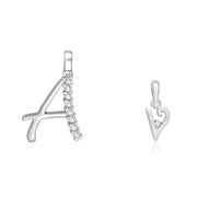 Taraash 925 Sterling Silver Couple Alphabet Pendants 