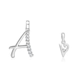 Taraash 925 Sterling Silver Couple Alphabet Pendants "A" and "V" Initial Letter Pendants - Taraash