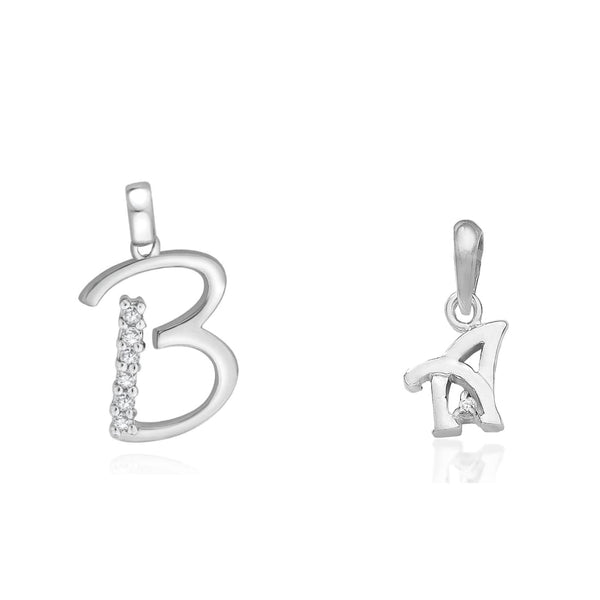 Taraash 925 Sterling Silver Couple Alphabet Pendants "B" and "A" Initial Letter Pendants - Taraash