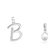 Taraash 925 Sterling Silver Couple Alphabet Pendants 