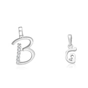 Taraash 925 Sterling Silver Couple Alphabet Pendants 