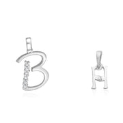 Taraash 925 Sterling Silver Couple Alphabet Pendants 