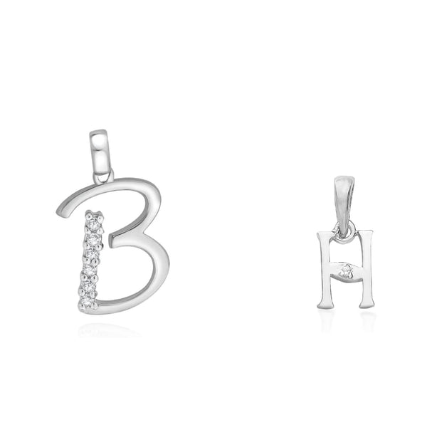 Taraash 925 Sterling Silver Couple Alphabet Pendants "B" and "H" Initial Letter Pendants - Taraash
