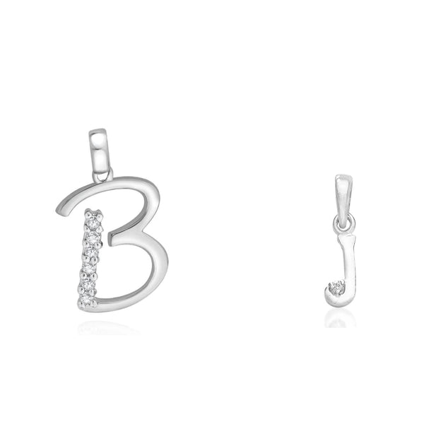 Taraash 925 Sterling Silver Couple Alphabet Pendants "B" and "J" Initial Letter Pendants - Taraash