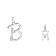 Taraash 925 Sterling Silver Couple Alphabet Pendants 