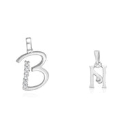 Taraash 925 Sterling Silver Couple Alphabet Pendants 