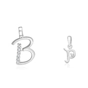Taraash 925 Sterling Silver Couple Alphabet Pendants 