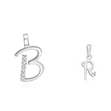 Taraash 925 Sterling Silver Couple Alphabet Pendants "B" and "U" Initial Letter Pendants - Taraash