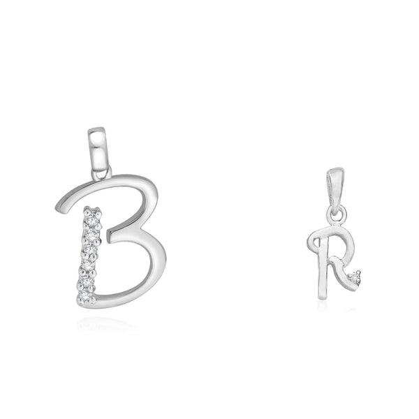 Taraash 925 Sterling Silver Couple Alphabet Pendants "B" and "U" Initial Letter Pendants - Taraash