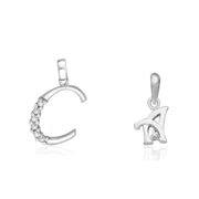 Taraash 925 Sterling Silver Couple Alphabet Pendants 