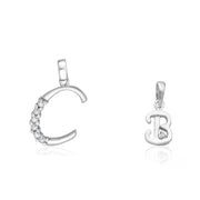 Taraash 925 Sterling Silver Couple Alphabet Pendants 
