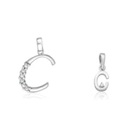 Taraash 925 Sterling Silver Couple Alphabet Pendants 