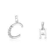 Taraash 925 Sterling Silver Couple Alphabet Pendants 