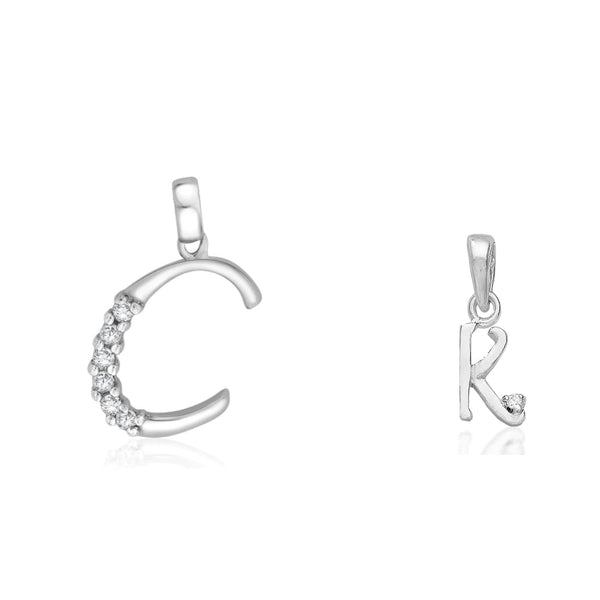 Taraash 925 Sterling Silver Couple Alphabet Pendants "C" and "K" Initial Letter Pendants - Taraash