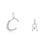 Taraash 925 Sterling Silver Couple Alphabet Pendants 