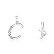 Taraash 925 Sterling Silver Couple Alphabet Pendants 