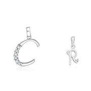 Taraash 925 Sterling Silver Couple Alphabet Pendants 