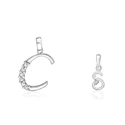 Taraash 925 Sterling Silver Couple Alphabet Pendants 