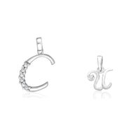 Taraash 925 Sterling Silver Couple Alphabet Pendants 