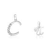Taraash 925 Sterling Silver Couple Alphabet Pendants "C" and "U" Initial Letter Pendants - Taraash