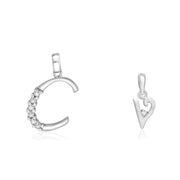 Taraash 925 Sterling Silver Couple Alphabet Pendants 