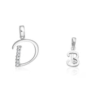 Taraash 925 Sterling Silver Couple Alphabet Pendants 