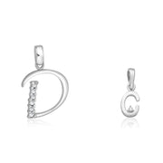 Taraash 925 Sterling Silver Couple Alphabet Pendants 