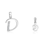 Taraash 925 Sterling Silver Couple Alphabet Pendants 