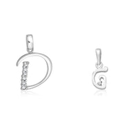 Taraash 925 Sterling Silver Couple Alphabet Pendants 