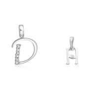 Taraash 925 Sterling Silver Couple Alphabet Pendants 