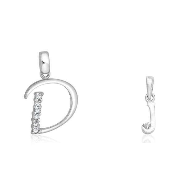 Taraash 925 Sterling Silver Couple Alphabet Pendants "D" and "J" Initial Letter Pendants - Taraash