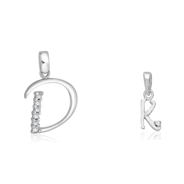 Taraash 925 Sterling Silver Couple Alphabet Pendants "D" and "K" Initial Letter Pendants - Taraash