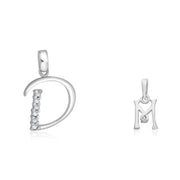 Taraash 925 Sterling Silver Couple Alphabet Pendants 